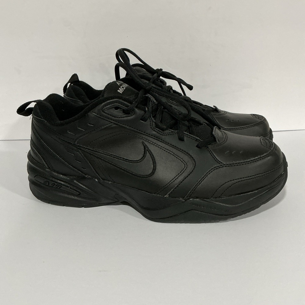 Nike Men's Size 11 Air Monarch IV Triple Solid Black Athletic Walking Shoes